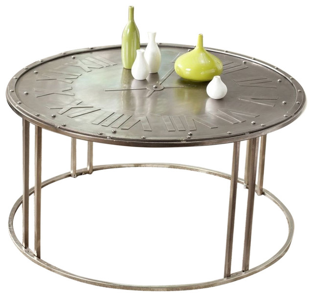 Roman Clock Cocktail Table Industrial Coffee Tables by HedgeApple