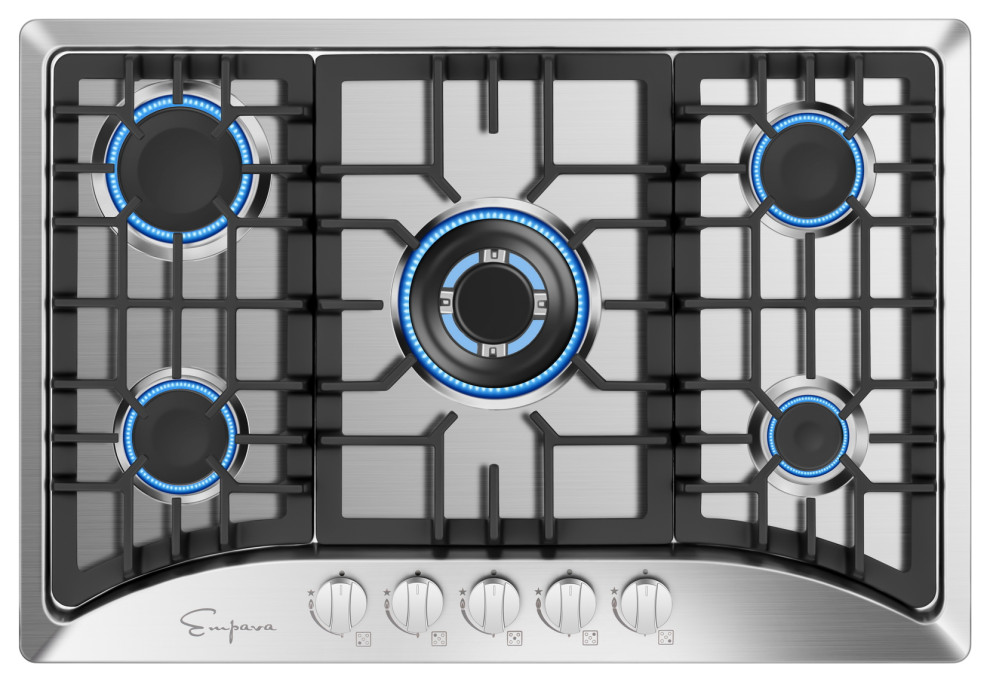 Empava 30" Gas Stove Cooktop with 5 Burners NG/LPG Convertible