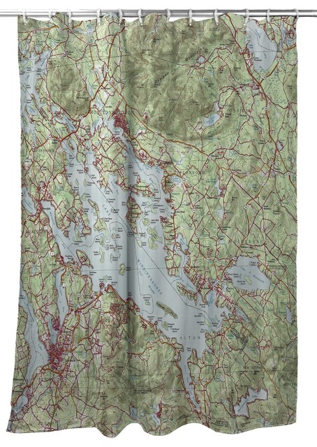 Betsy Drake Lake Winnipesaukee, NH Nautical Map Shower Curtain