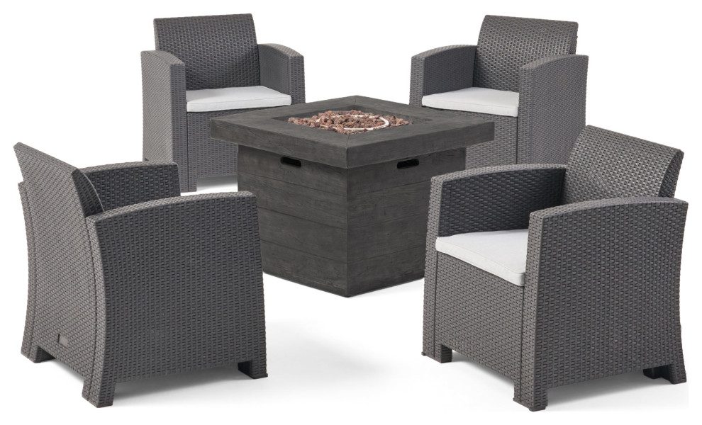 st lucia 4 seater brown cube dining set