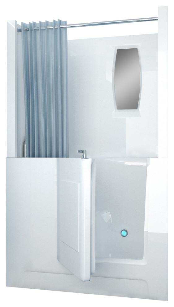 MediTub WalkIn 27 x 47 Right Drain White Soaking WalkIn Bathtub, 48 in. L x 27 in. W x 37 in