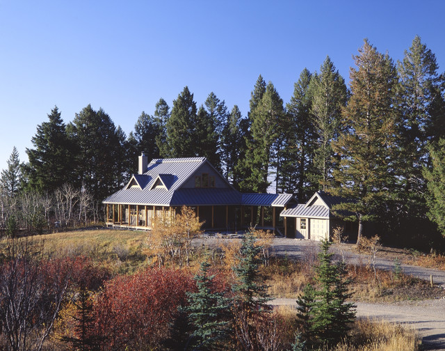 Bozeman Residence rustik-fasad