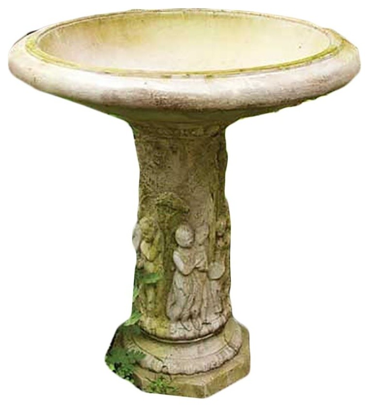 Musical Cherubs Birdbath 28, Garden Fountains & Birdbaths Farmhouse