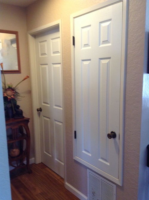 Custom Sized Door for Furnace Closet Transforms the Space