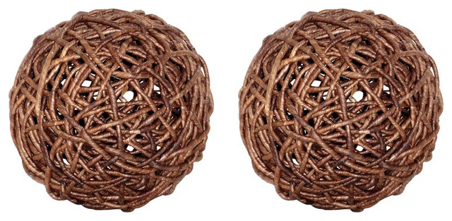 Elk Rustic Charm Woven Sphere (9-Inch) 014314/S2, Natural