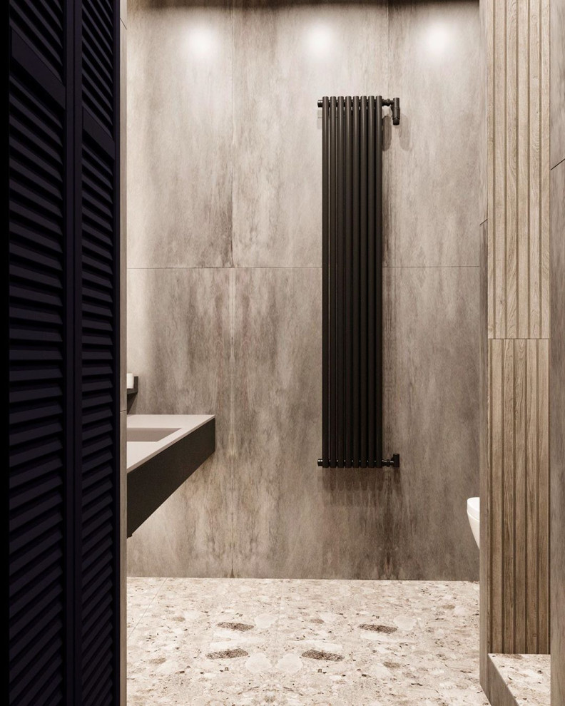 Дизайн-проект гостевого санузла в современном стиле в ЖК ‘Небесный’