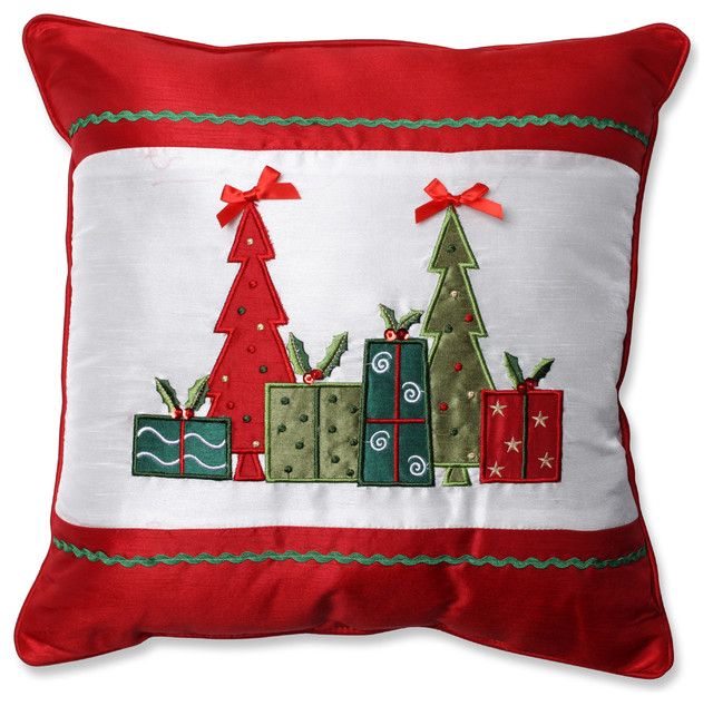 Christmas Trees and Presents Throw Pillow - Contemporary - Decorative Pillows - by Pillow ...
