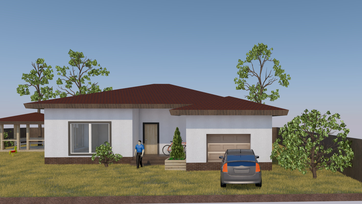 Дом из газобетона 100м2 + гараж