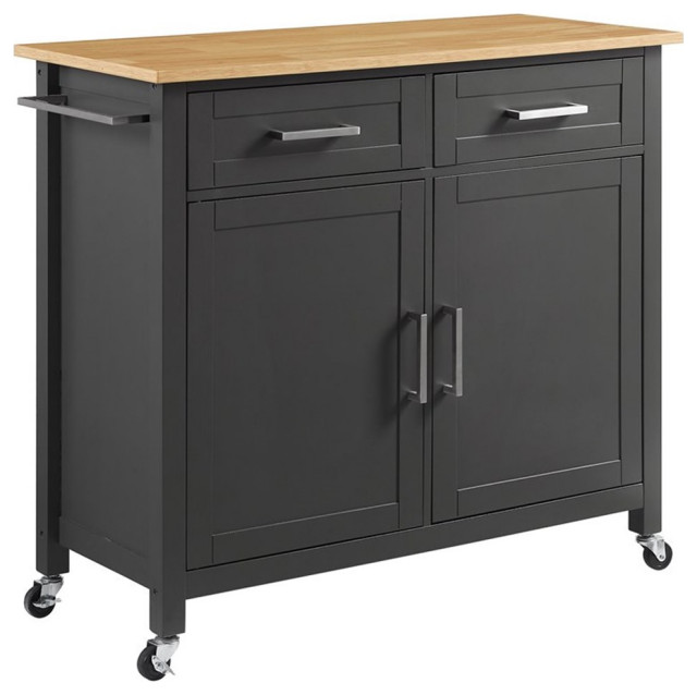 Crosley Furniture Tristan 2-Door Modern Wood Kitchen Island in Gray ...