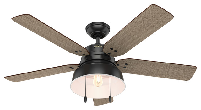 Hunter Fan Company 52 Mill Valley Ceiling Fan With Light Matte Black