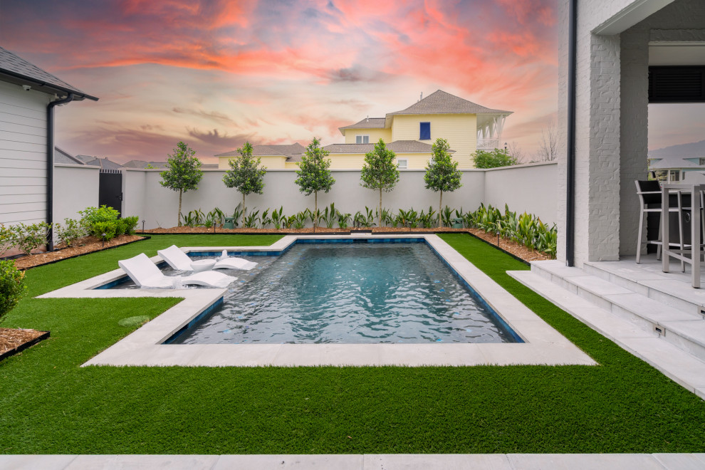 Example of a trendy pool design in New Orleans