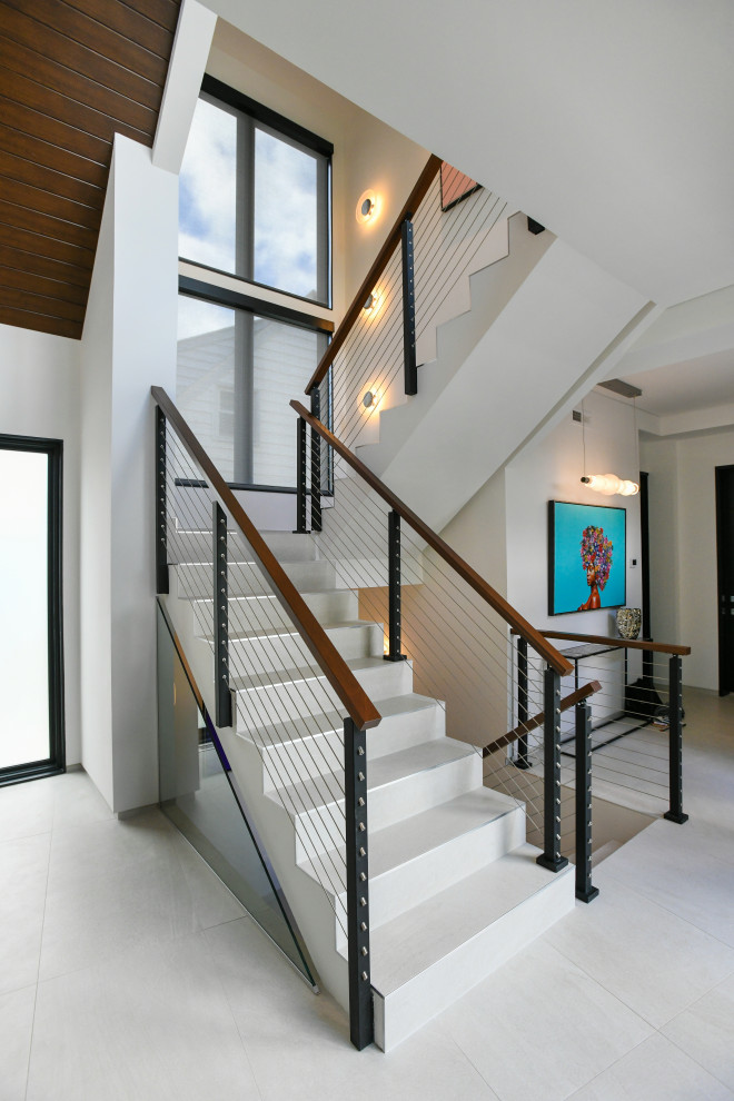 Inspiration for a contemporary staircase remodel in Wilmington