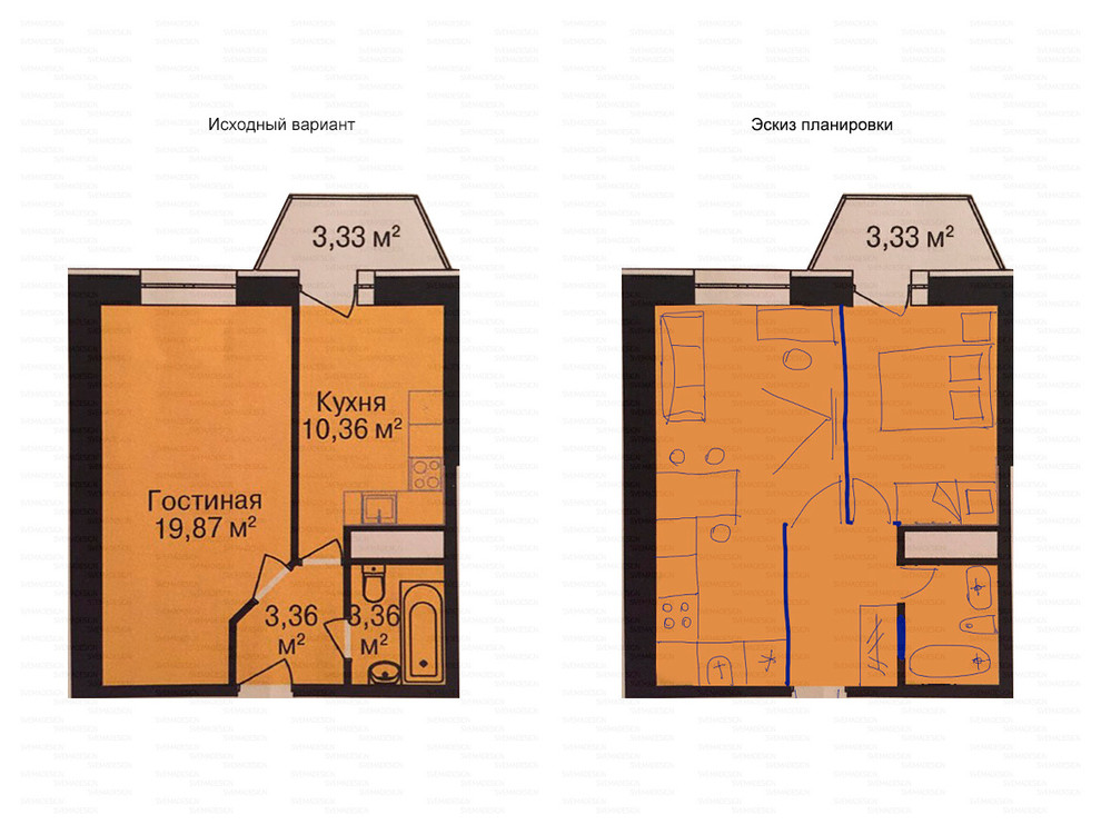 Идеи перепланировки для однокомнатных квартир