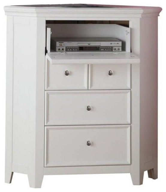 Acme Lacey Corner TV Console in White 30603 Traditional