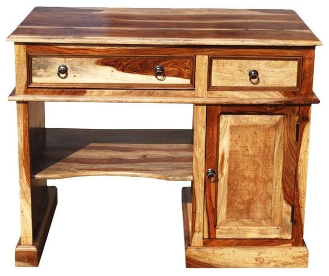 Solid Wood Computer Desk For Small Space Rustic Desks And