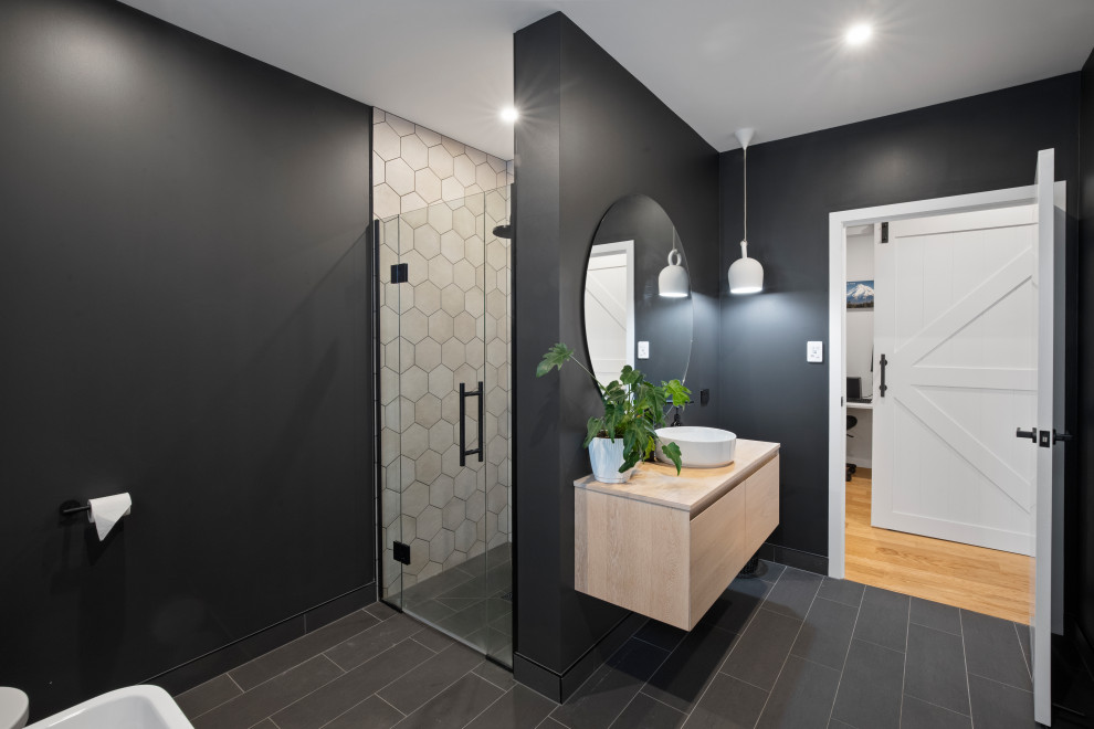 Modern Black Kiwi Barn Home Modern Bathroom Auckland by Bosanac