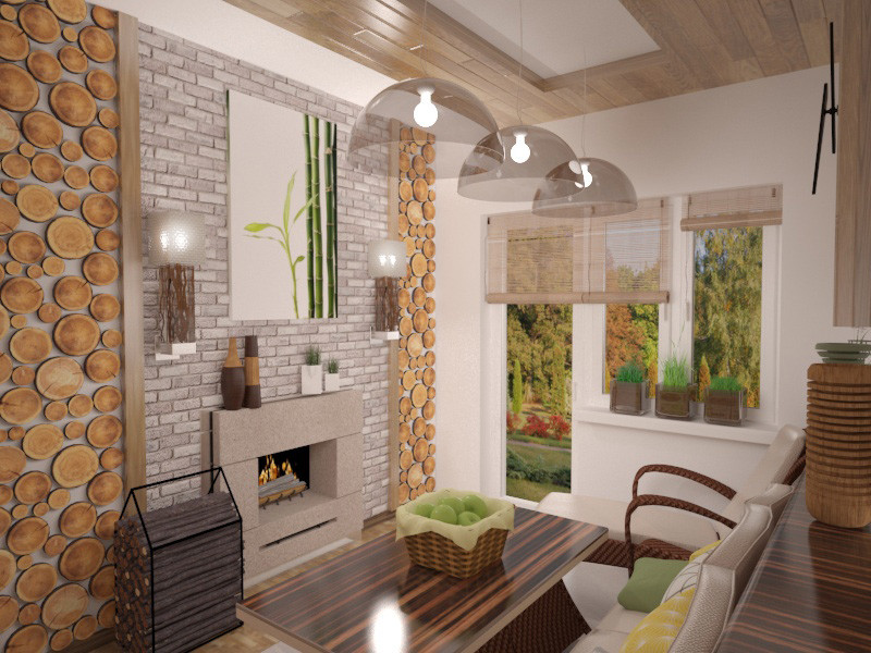 Комната отдыха в экостиле