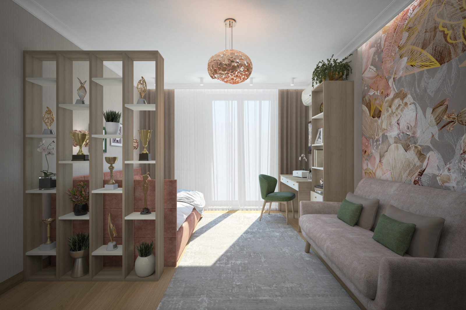 Две детские комнаты. Квартира в многоэтажном доме 160м2.