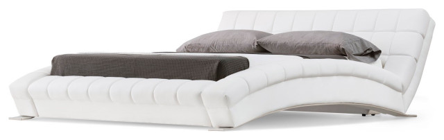 Adonis White Tufted Leather Platform Bed Contemporary Beds By Zuri Furniture Houzz Adonis White Tufted Leather Platform, White Tufted King Size Platform Bed