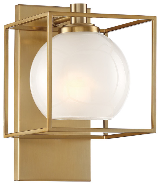 Wall Sconce By Designers Fountain 94501 Bg In Gold Finish Contemporary Bathroom Vanity Lighting By Buildcom