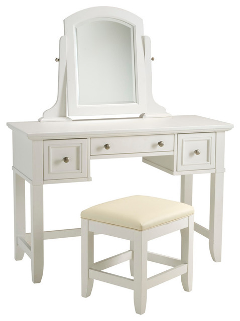 Home Styles Naples White Vanity And Bench Traditional Bedroom