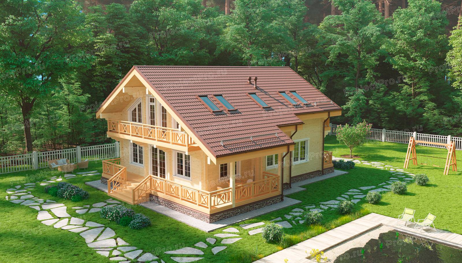 Проект дома из клееного бруса. Серия Smart. А-010