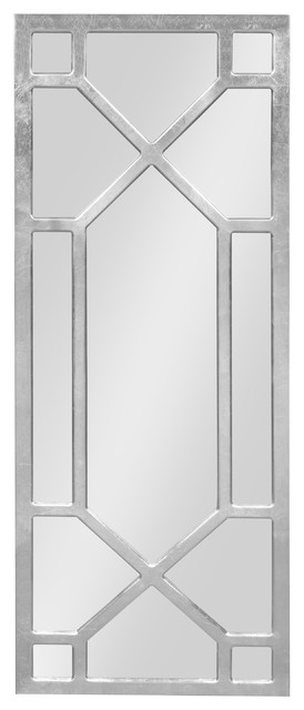 Vanderford Wooden Window Frame Wall Mirror 18 X47 25 Silver Vanderford Wooden Window Frame Wall