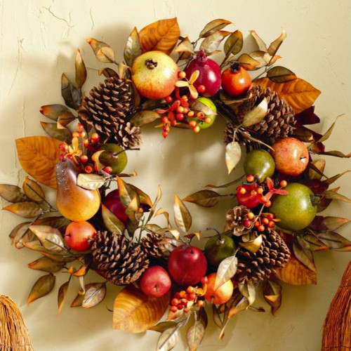 Fall Fruit and Pinecone Wreath - Contemporary - Wreaths 