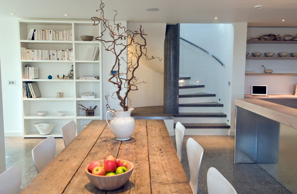 Photo of a contemporary dining room in Channel Islands.