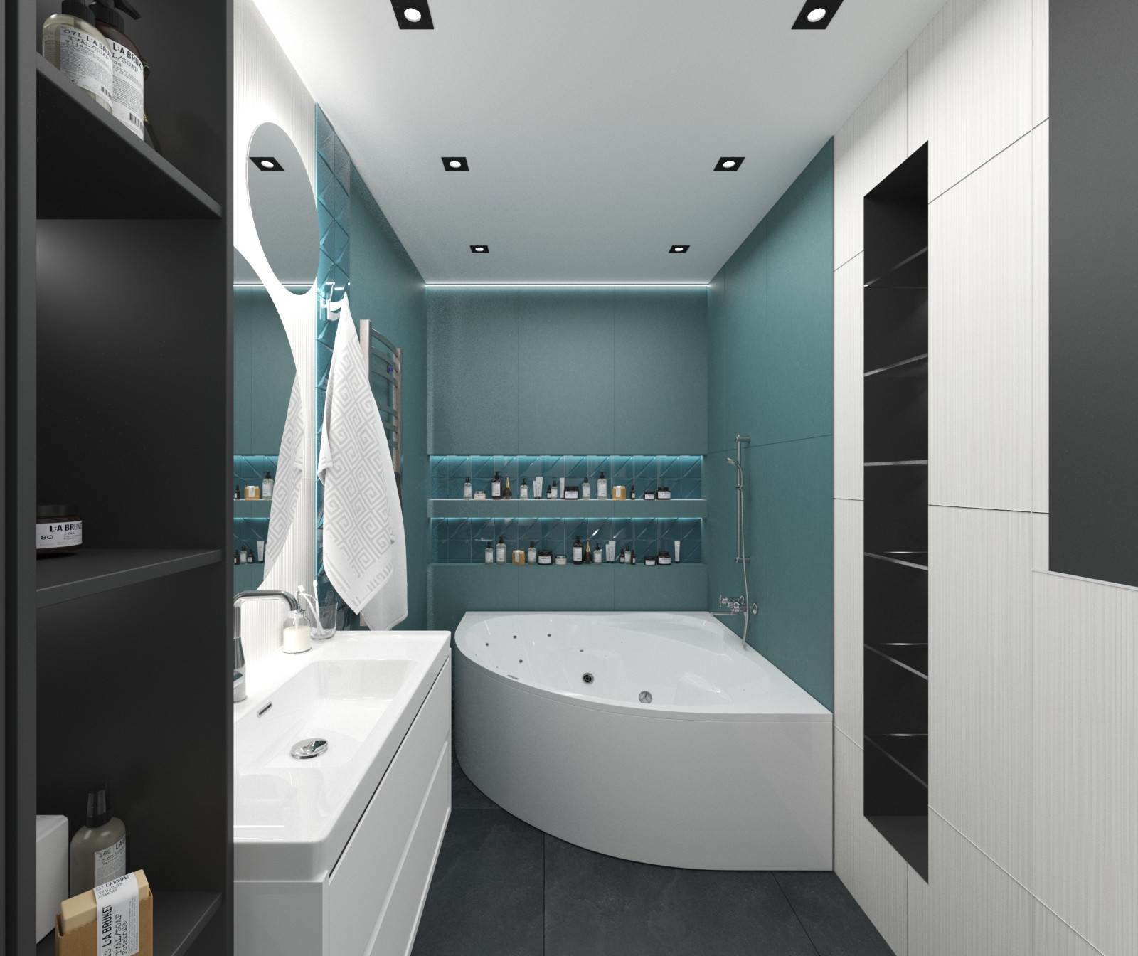 Яркий интерьер таунхауса