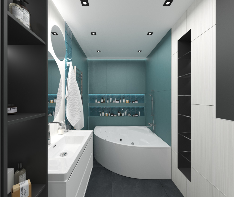 Яркий интерьер таунхауса