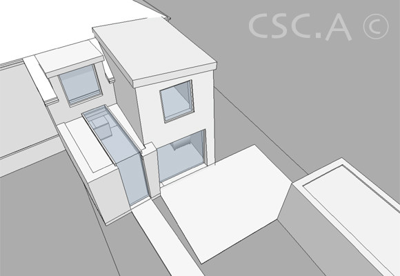 End of terrace rear extension and garage