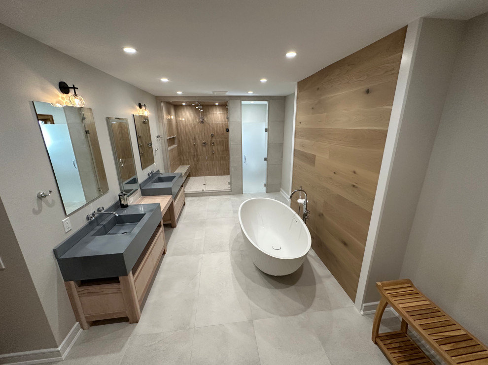 Design ideas for a medium sized contemporary bathroom in New York.