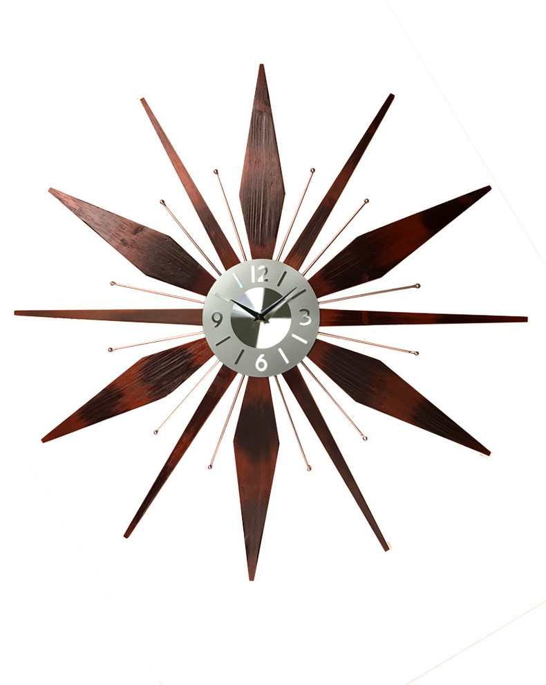 Details about   Infinity Instruments Orion 30 inch Mid Century Modern Starburst Wall Clock