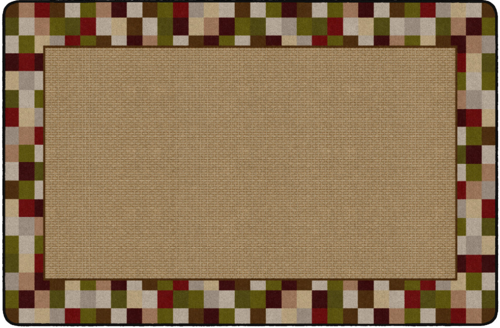 Flagship Carpets FM179-34A 6'x9' Border Blocks Brick Educational Rug