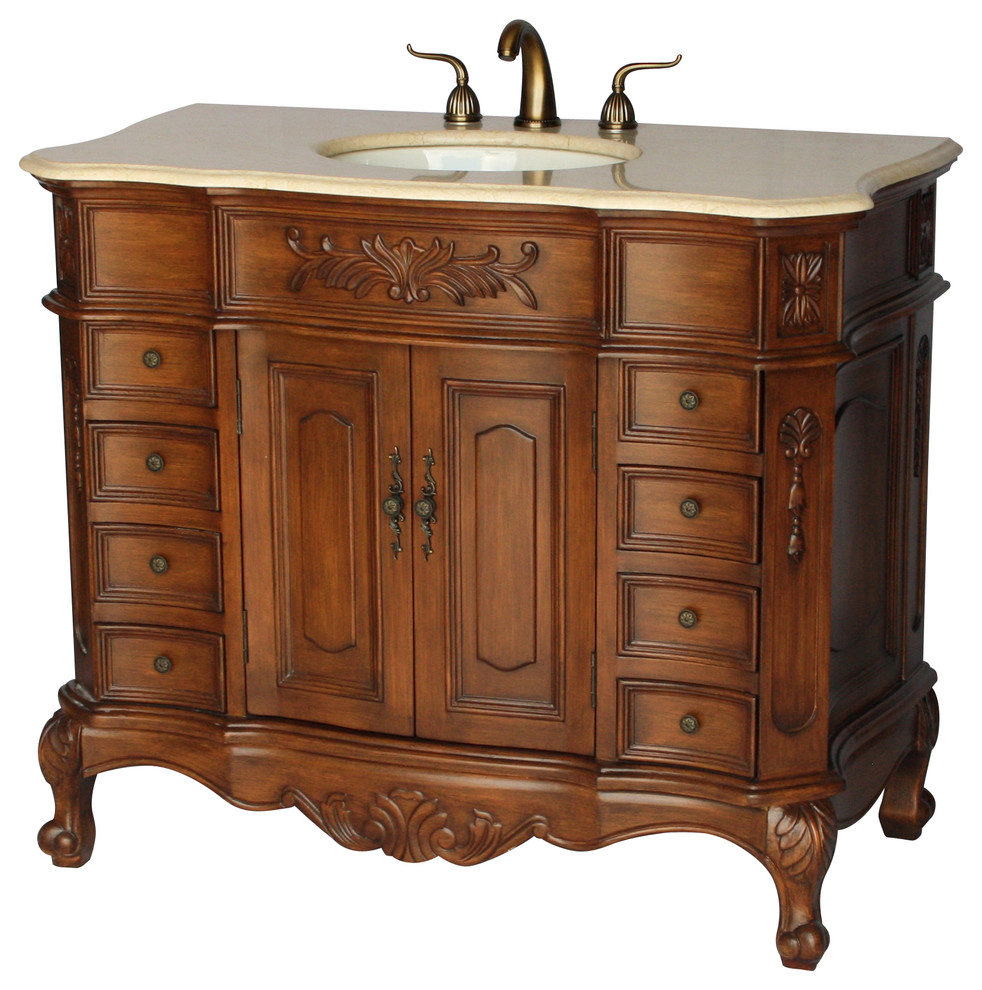 42" Antique Style Single Sink Bathroom Vanity Model 281542 BE