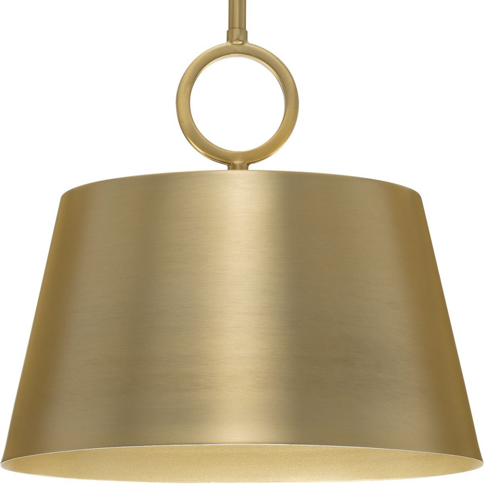 Parkhurst Collection OneLight Brushed Bronze Metal Pendant Light Transitional Pendant