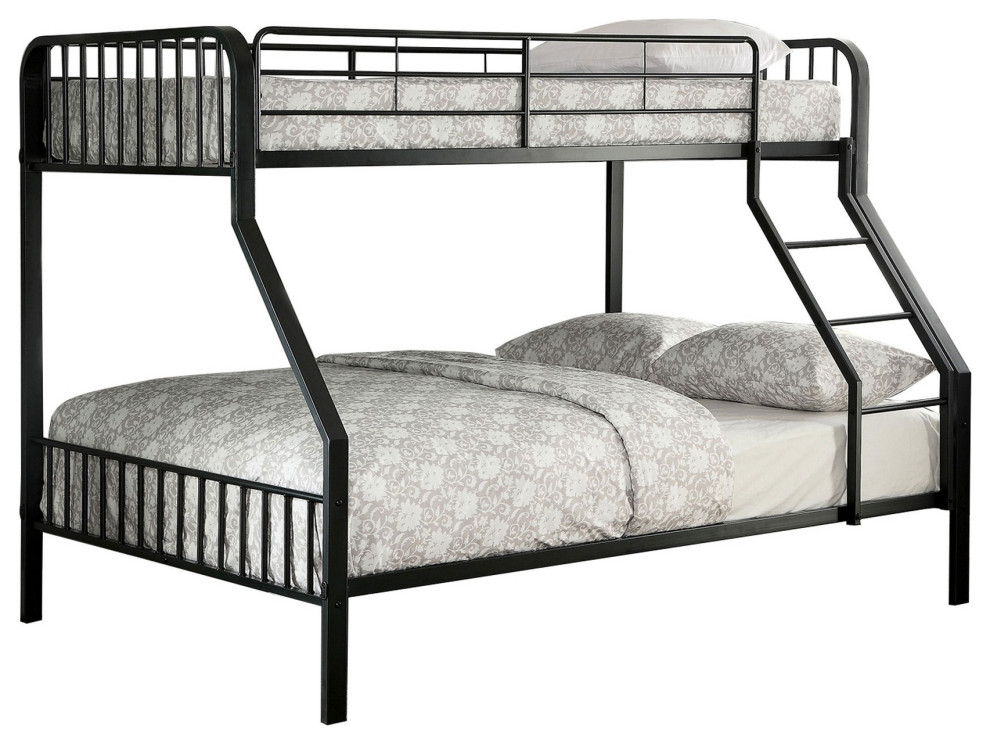 Industrial Style Twin Over Full Metal Bunk Bed With Tubular Frame ...