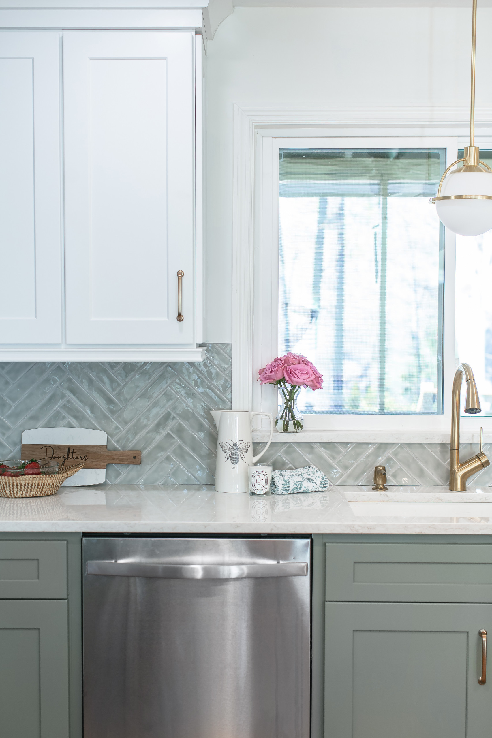 EAST COBB green and white kitchen