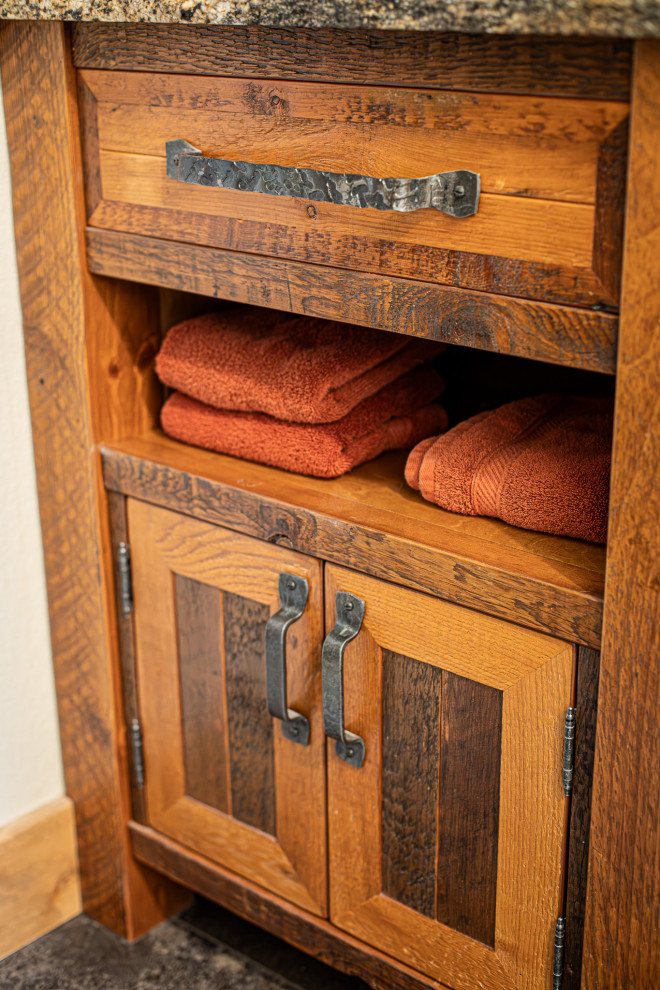 Inspiration for a rustic home design remodel in Denver