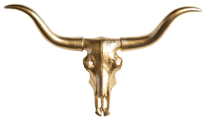 Faux Longhorn Skull Mini, Gold