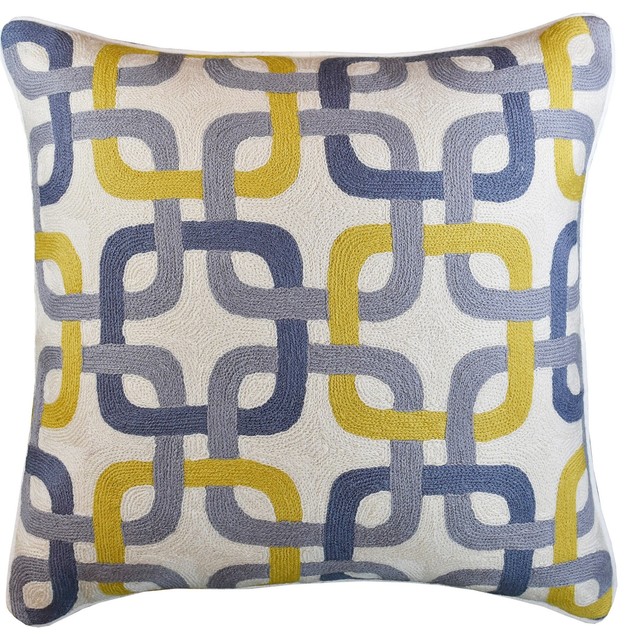 Gotcha Geometric Suzani Ivory Gray Gold Pillow Cover