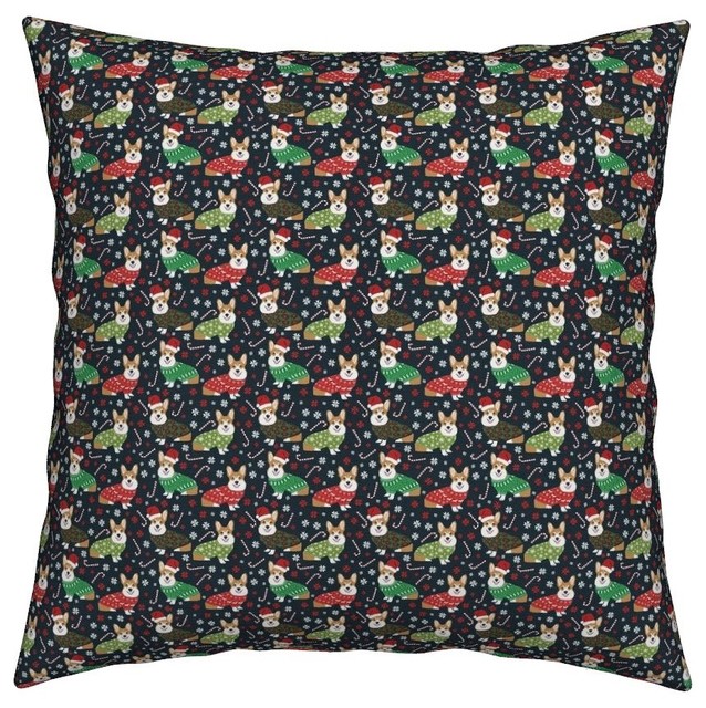 christmas corgi pillow