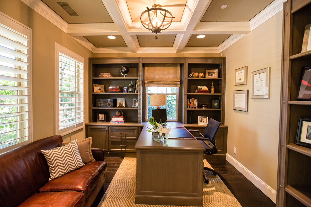 Home office - transitional home office idea in Orange County