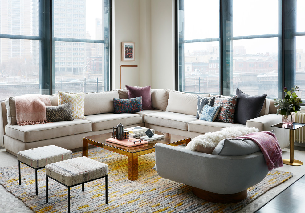Transitional living room in New York.