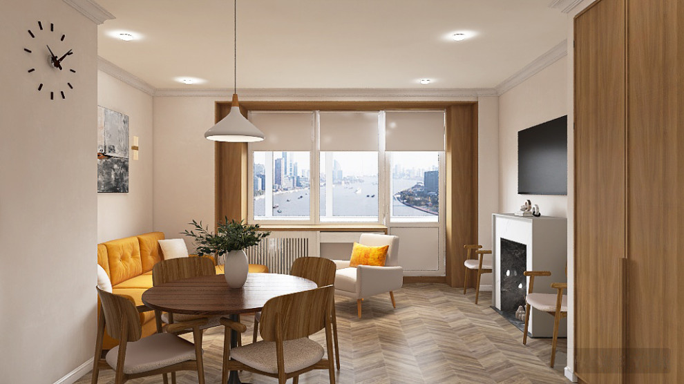 Перепланировка двухкомнатной квартиры в евротрешку. Дом Серии КМС101.  55 кв.м