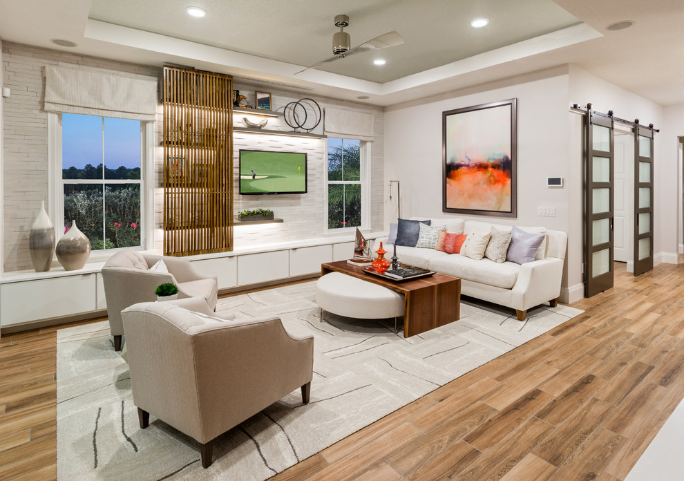 Living room - contemporary living room idea in Orlando