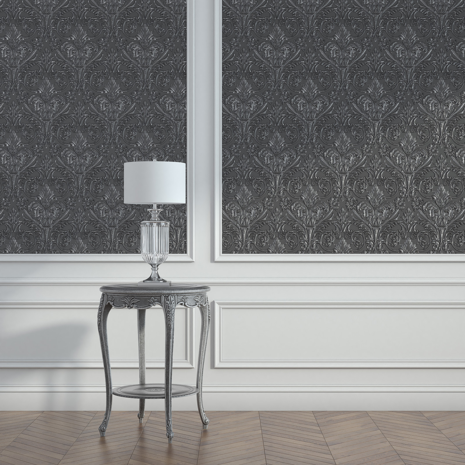 Гипсовые обои Wallcrusta в интерьере