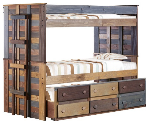 Morgan Creek Multicolor Bunk Beds With, Full Twin Bunk Bed With Trundle