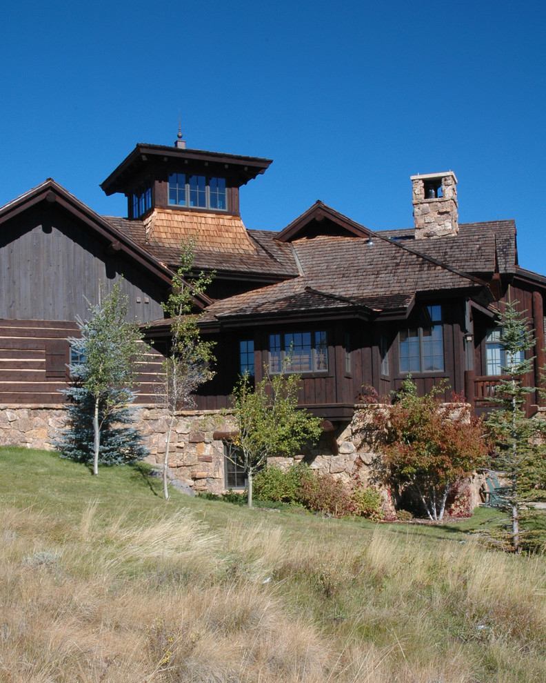 Inspiration for a rustic home design remodel in Denver